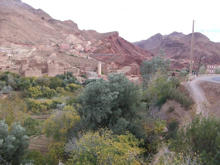 A town in the Dades Valley in Morocco